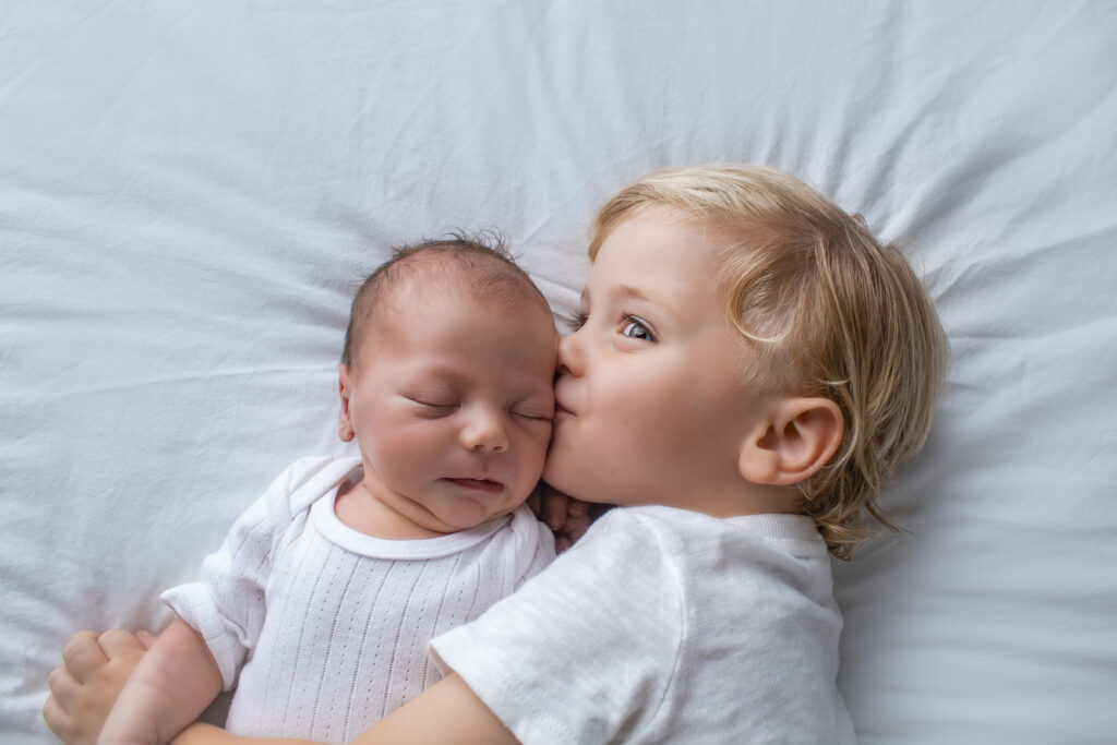 Newborn Photography Session - Sibling pose