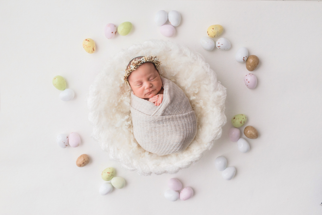 Easter Egg Digital Backdrop for Newborns Brisbane QLD