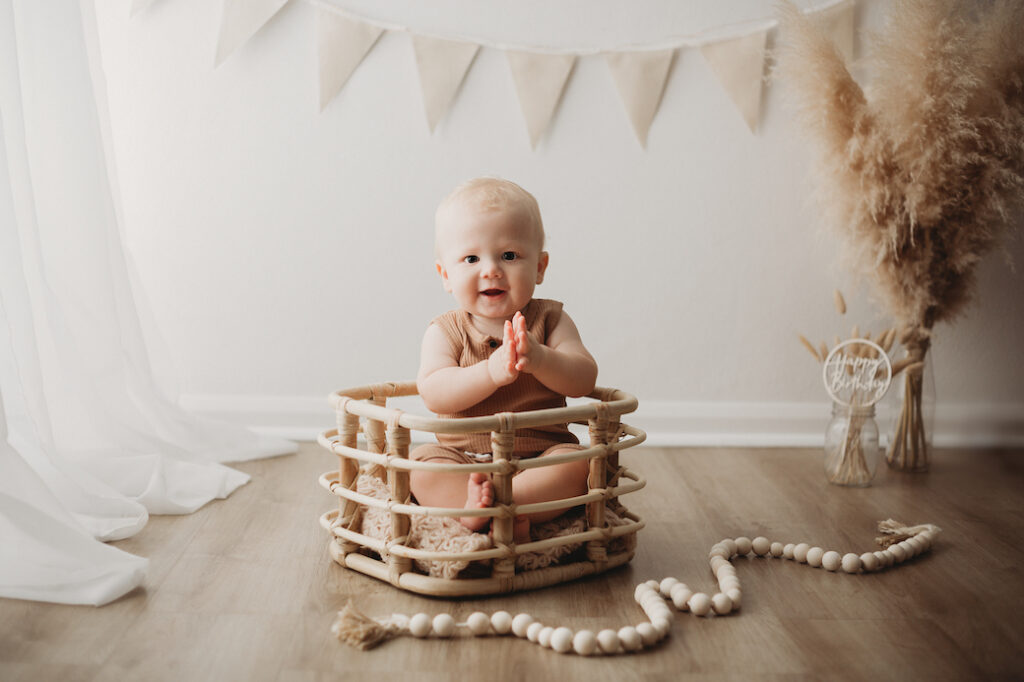 Gold Coast QLD newborn photography Boho Cake Smash session