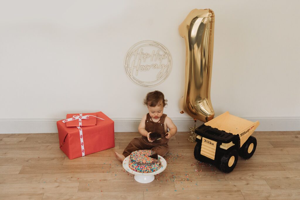 baby smashing rainbow cake Gold Coast QLD